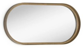 Kave Home - Specchio da parete Tiare in metallo dorato 31 x 61,5 cm