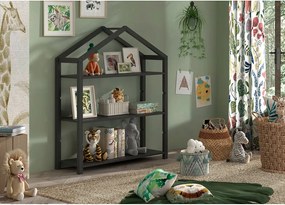Libreria per bambini color antracite in pino massiccio 111x141x40 cm Dallas – Vipack