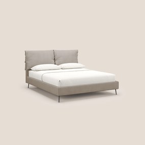 Artemisia letto imbottito con piedini alti sfoderabile in tessuto smacchiabile T17 beige