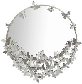 Specchio Argento Farfalle Rotondo Ø 91 cm - Design Elegante e Versatile