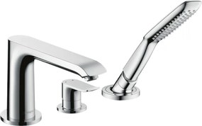 Set Esterno Miscelatore Bordo Vasca 3 fori con doccetta senza parte incasso cromo Hansgrohe Metris 31190000