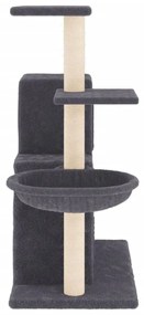 Albero per gatti con tiragraffi in sisal grigio scuro 83 cm