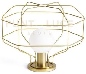 Wire lampada da tavolo gabbia oro 1 luce attacco g9 dimmer sul cavo...