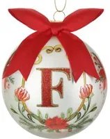 Pallina Natale lettera F 10 cm Royal Garden