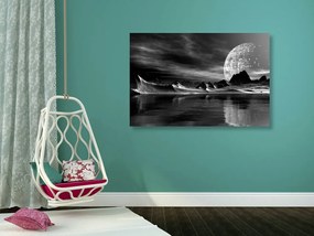 Quadro su tela – Paesaggio futuristico in bianco e nero