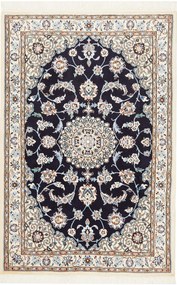 Nain Tappeto 150x100 Blu (Iran) Annodato A Mano