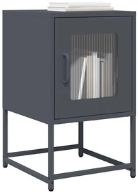 Comodino Antracite 36x39x60,5 Cm İn Acciaio Laminato A Freddo /
