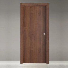 Porta interna scorrevole Nut in MDF di abete colore noce, L 80 x H 210 cm, apertura reversibile