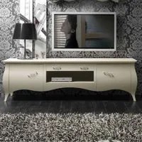 Porta tv bomabato 2 ante shabby in legno avorio l.197 p.53 h.60 - Mobili 2G