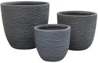 Set di 3 vasi da Giardino in Fibra di argilla cm 44x44x39 - DUDLEY Colore: Grigio