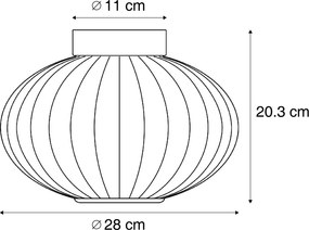 Plafoniera di design nera 28 cm con vetro viola con LED dimmerabile a 3 livelli - Margherite