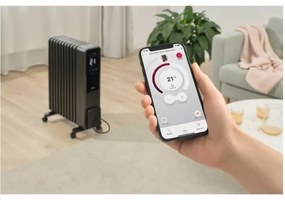 Sencor - Radiatore ad olio con 11 elementi 1000/1200/2400W/230V Wi-Fi nero