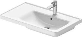 Lavabo 80x48 Asimmetrico vasca destra monoforo e troppopieno per mobile o colonna Bianco D-Neo 2370800000 Duravit