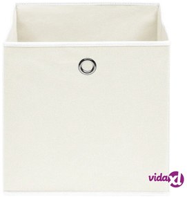 vidaXL Scatole Portaoggetti 4pz Bianche 32x32x32 cm Tessuto