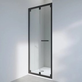 Porta doccia pieghevole Easy  90 cm, H 190 cm in vetro, spessore 6 mm trasparente nero