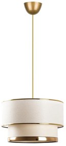 Lampadario color crema/dorato con paralume in tessuto ø 30 cm Cake – Opviq lights