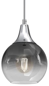 Lampadario a sospensione con filo MONTE 1xE27/60W/230V d. 15 cm cromo opaco
