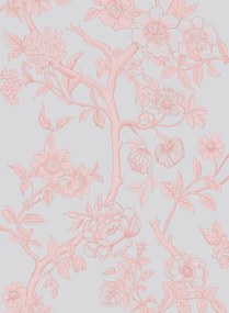 Cole & Son Carta da parati Paradise Tree - Pastel Blue and Soft Pink