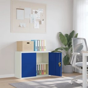 Armadio Classificatore Grigio Chiaro E Blu 90x40x70 Cm Acciaio /