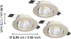 Eglo 902282 - Set 3x LED dimmerabile da incasso SALICETO LED/6,4 W/230 V Ø 8,8 cm cromo