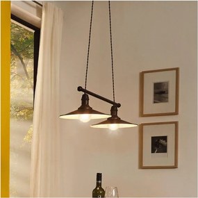 Eglo 49457 - Lampadario a sospensione con cavo STOCKBURY 2xE27/60W/230V