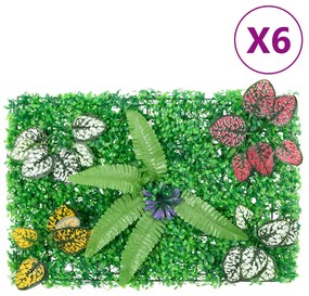 Recinzione Piante Artificiali 6 Pz Verde 40x60 Cm /