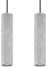 Lampadario a Sospensione LUVO 2 in Cemento 2xGU10 - Grigio