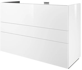 Mobile da bagno sotto lavabo SENSEA Neo Frame bianco laccato lucido L 120 x H 84 x P 48 cm 3 cassetti, lavabo non incluso