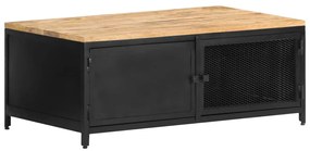 Tavolino Da Salotto 90x50x37 Cm Legno Massello Di Mango Grezzo /