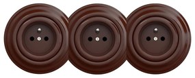 Kliklap - Presa domestica tripla in stile retrò con cornice 230V marrone