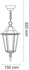 Lampadario da esterno 1xE27/20W/230V IP43 nero