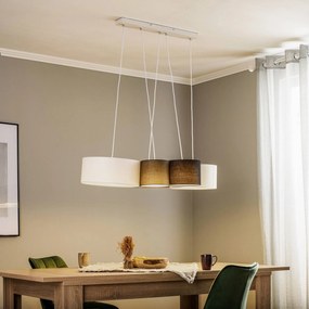 Lindby Vironi sospens 5 luci, nero, grigio, bianco