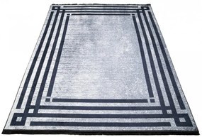 Tappeto di tendenza grigio con finitura antiscivolo e motivo geometrico Larghezza: 120 cm | Lunghezza: 170 cm