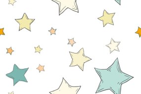 Carta da parati – Stelline spaziali con sfondo bianco