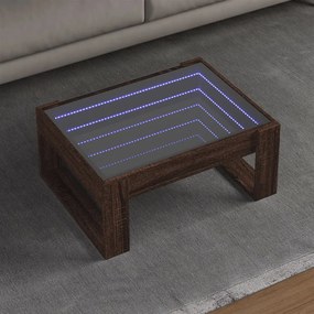 Tavolino Da Salotto Con Led Infinity Rovere Marrone 70x53x30 Cm /