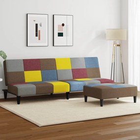 Divano Letto A 2 Posti Con Poggiapiedi Patchwork İn Tessuto /