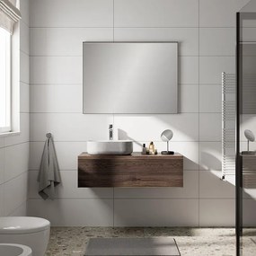 Mobile da bagno sospeso sotto lavabo Step L 100.3 x H 30 x P 46 cm noce cannettato, 1 cassetto,lavabo non incluso