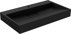 Mexen Ava lavabo da appoggio in conglomerato 1/O 80 x 46 cm, nero - 23018071