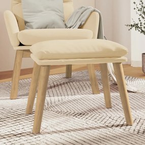 Poggiapiedi Bianco Crema 45x29,5x35 Cm İn Velluto /
