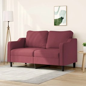 Divano A 2 Posti Rosso Vino 140 Cm İn Tessuto /