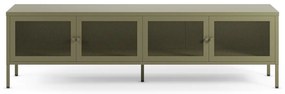 Mobile TV verde in metallo 160x50x35 cm Fayna – Marckeric