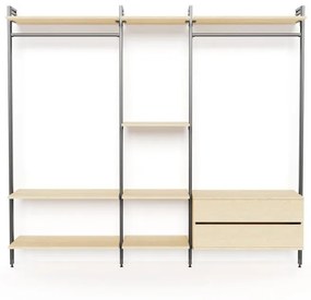 Kit cabina armadio PROJECT KIT GUARDAROBA 245X50CM INDUST in alluminio 245 x 220 x 50 cm marrone/antracite