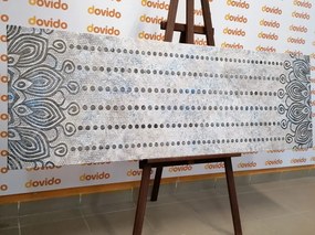 Quadro su tela – Mandala su sfondo grigio