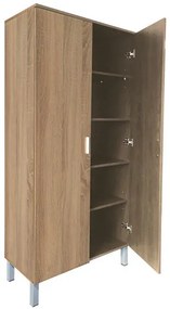 Armadio 2 ante tuttopiani 80x175 cm rovere nordico, 4 ripiani