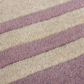 Passatoia in lana tessuta a mano di colore viola-naturale 80x230 cm Lois Scallop - Flair Rugs