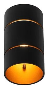 Applique moderna nera con interno dorato - Pia