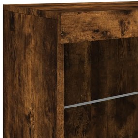 Credenza con Luci LED Rovere Fumo 60,5x37x67 cm