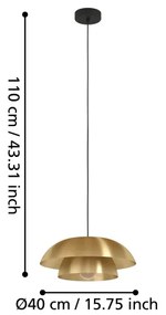 Eglo 900849 - Lampadario a sospensione con filo CENCIARA 1xE27/40W/230V