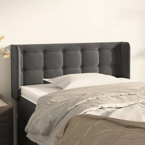 Testiera Ad Orecchio Grigio Scuro 83x16x78/88 Cm İn Velluto /