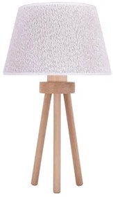 Duolla - Lampada da tavolo BOUCLE 1xE27/15W/230V diametro 28 cm bianco/legno